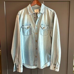 Men’s Billy Reid Denim Shirt - L/S Snap Front - Sz. L - Like New!